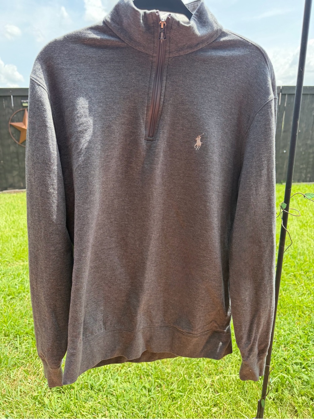 Polo by Ralph Lauren Men's Dark Charcoal Quarter-Zip Sweater